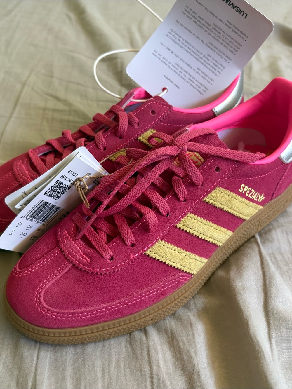 Adidas Handball Spezial W Lucid Pink Sneakers NWT Size 7 - Picture 2 of 7